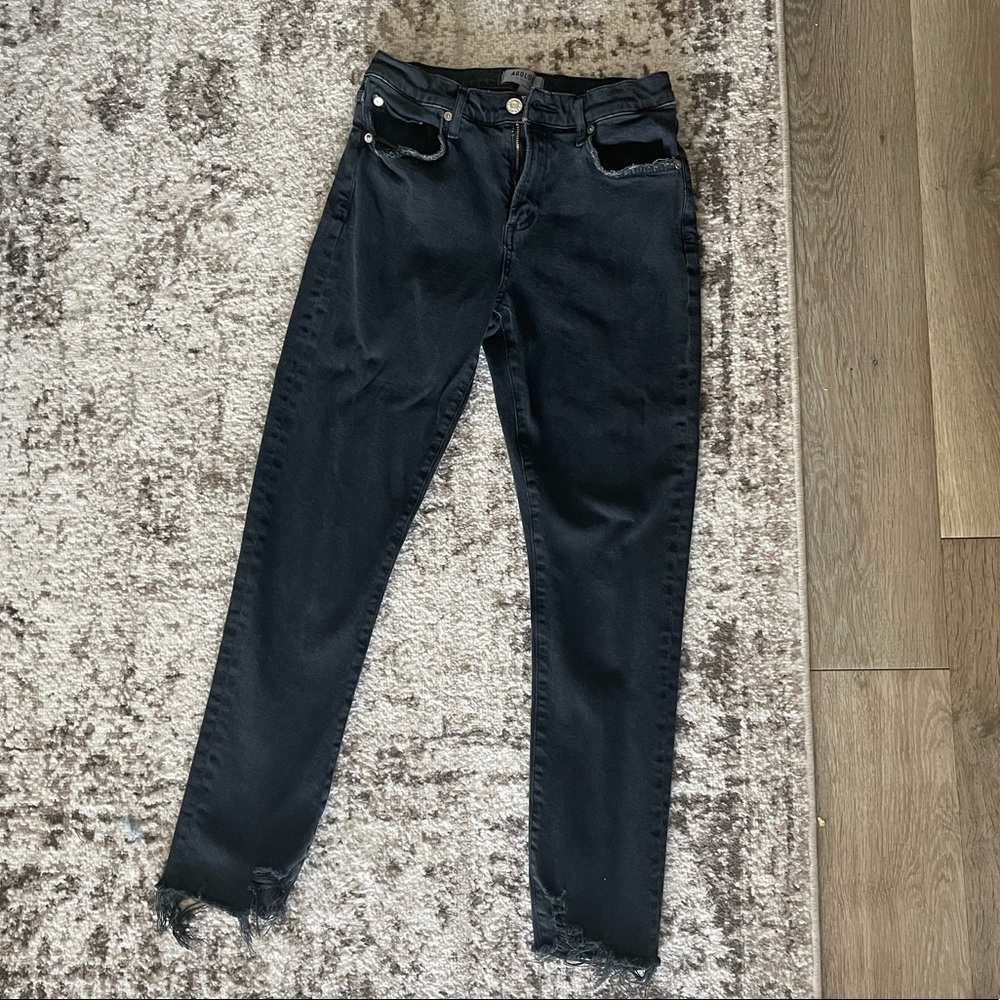 Agolde black straight leg jeans